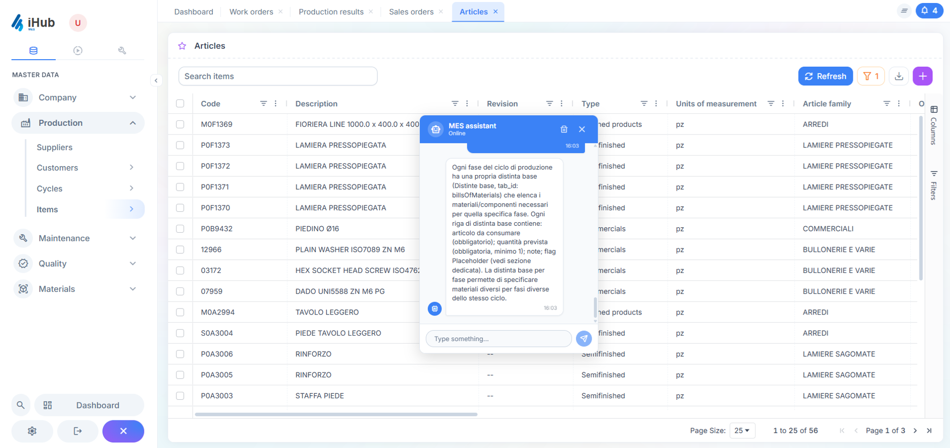 Assistente iHub AI — chat contestuale